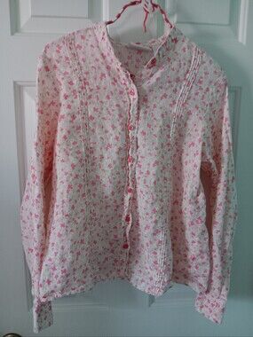Liz Clairborne Pink Linen Blouse 10